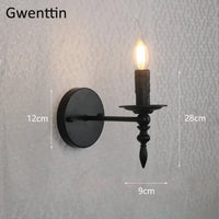 Retro iron wall light with decorative LED lighting