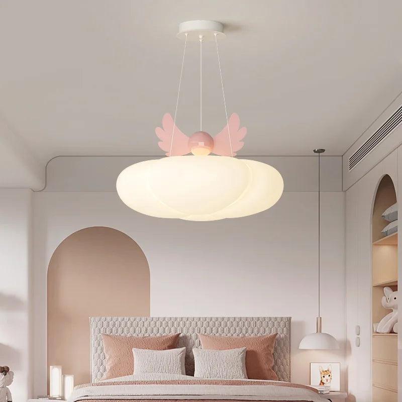 Cute cloud and angel wings chandelier for baby room