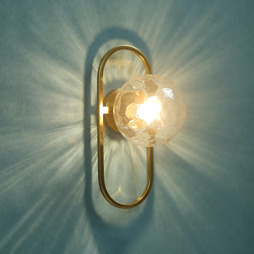 Glass LED wall light for corridor and hotel background