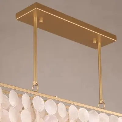 2024 Modern simple living room Scandinavian shell dining room romantic light luxury checkroom B&amp;B rectangular suction chandelier - vue 6 sur 7