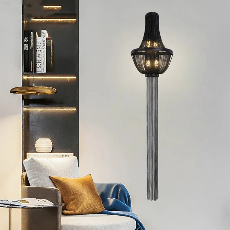 Fringe wall light with decorative lighting for interiors