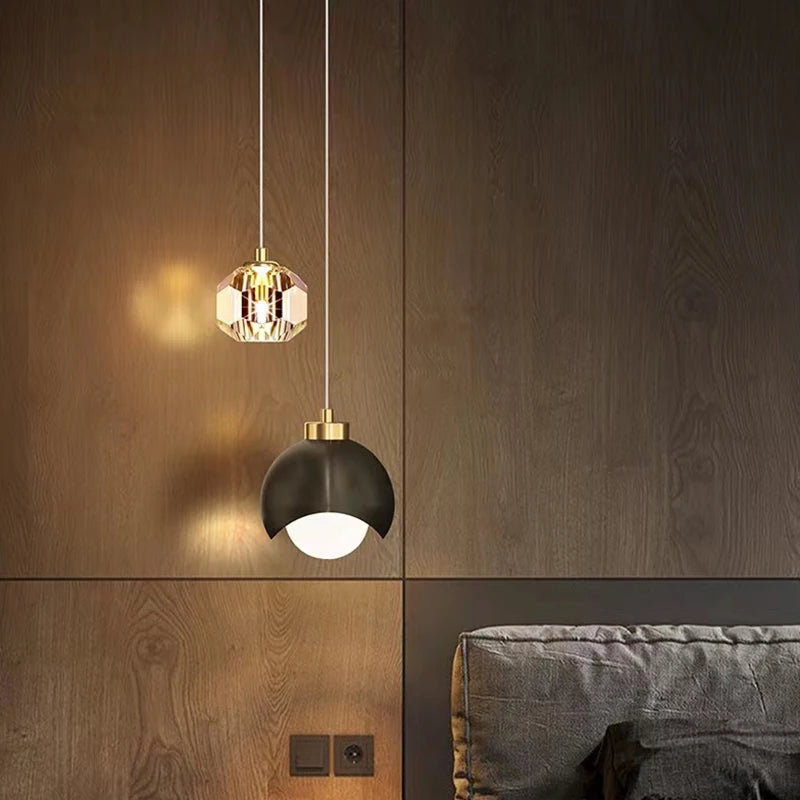 Modern minimalist crystal pendant light for an elegant interior