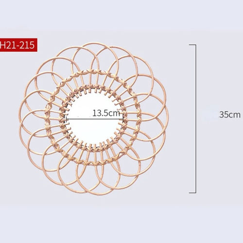 decorative sunflower rattan hanging mirror for a bohemian atmosphere