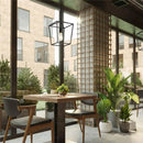 Vintage industrial iron pendant light rectangular lantern for living room and bedroom