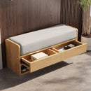 Nordic wooden changing stool with integrated storage