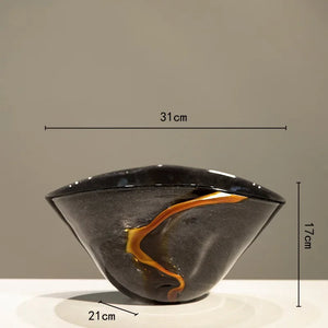 crackle glass vase for decorative flower arrangement