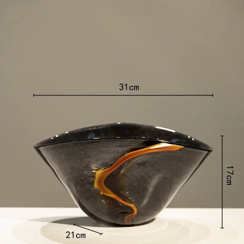 crackle glass vase for decorative flower arrangement