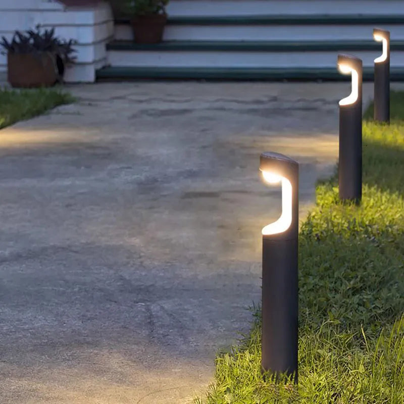 Aluminium LED outdoor lawn bollard light waterproof garden pathway lamp AC110V 220V