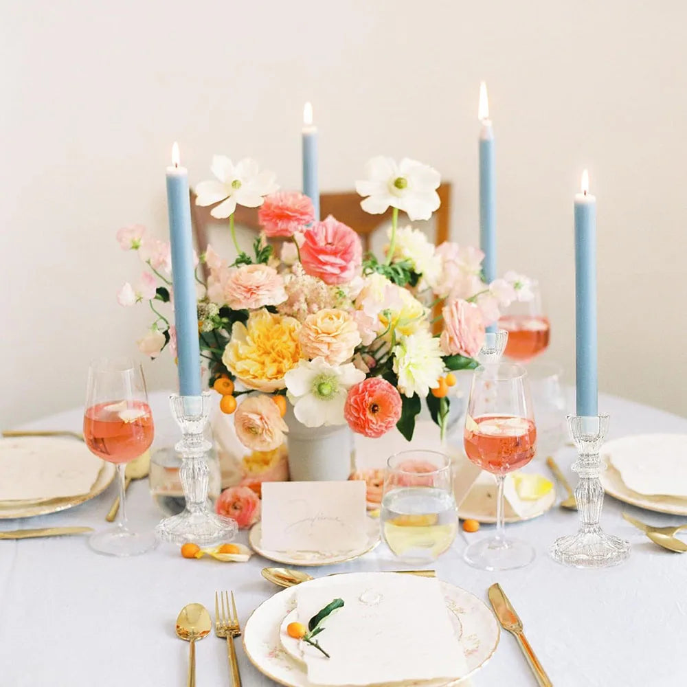 Decorative glass candle holder for weddings and offices - vue 5 sur 6