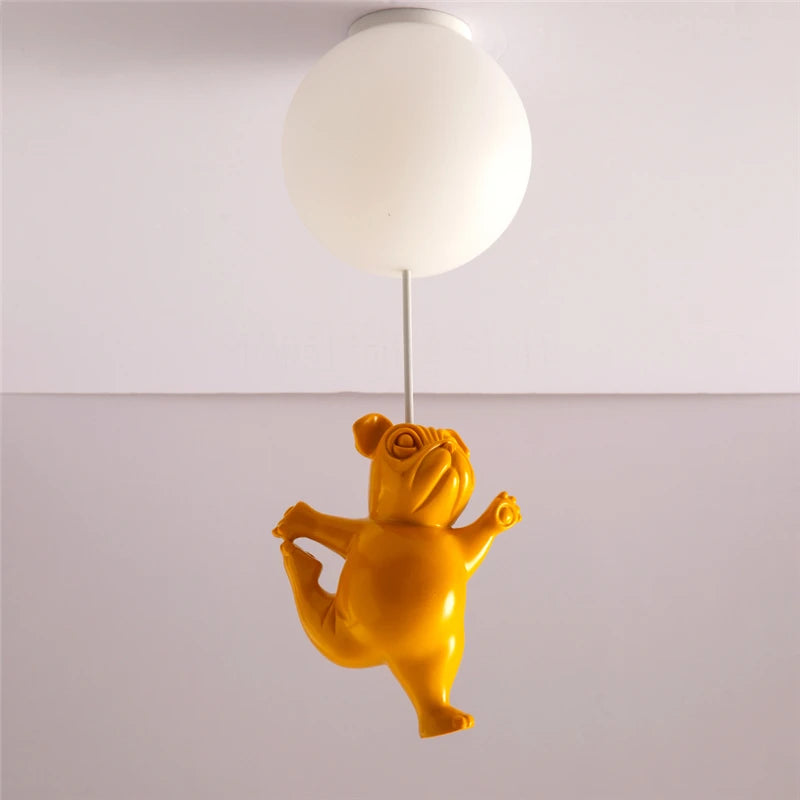 Creative animal dog resin ceiling light for playful decor
