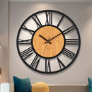 large 3d nordic retro roman numerals decorative silent wall clock