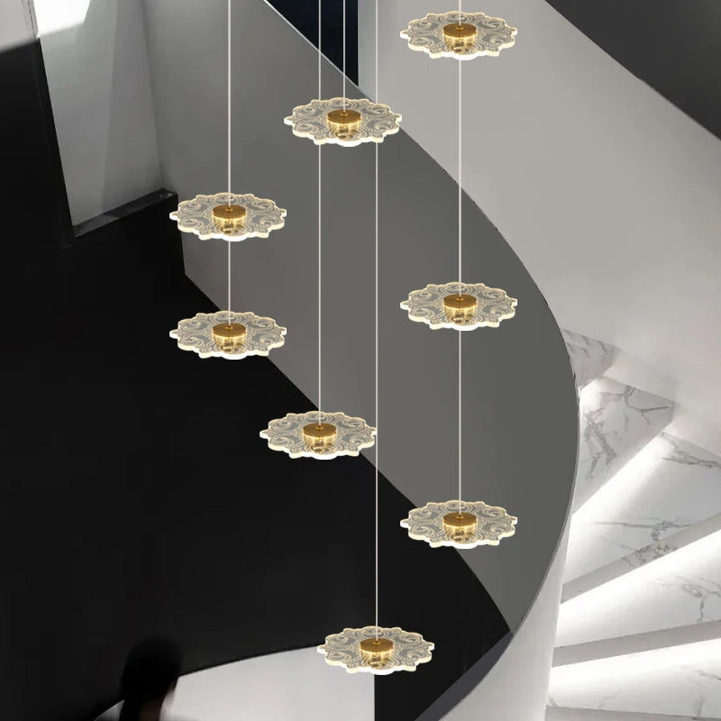 Modern LED chandelier for decorative indoor lighting - vue 3 sur 26