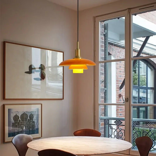 Danish designer decorative glass lampshade pendant light - vue 3 sur 12