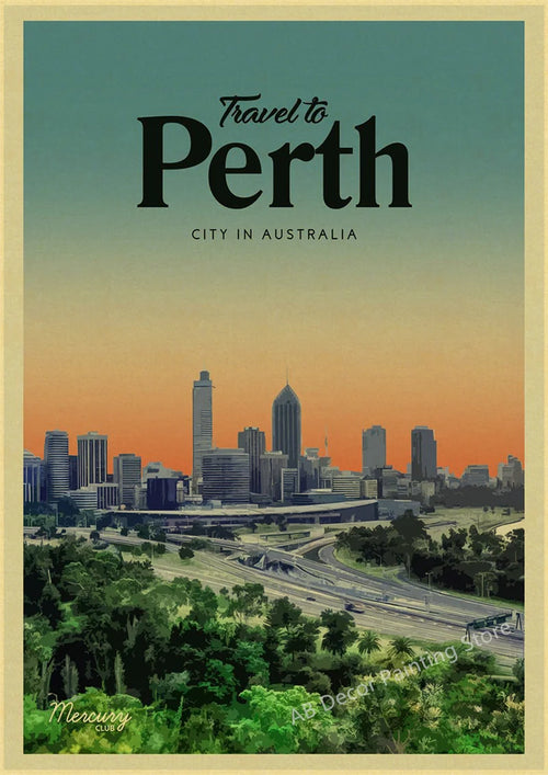 Vintage world travel destinations poster
