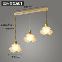 Retro brass and glass petal pendant light for interior decoration