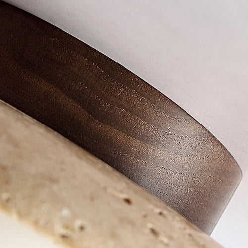 Wabi sabi travertine disc ceiling light for indoor and outdoor use - vue 6 sur 6
