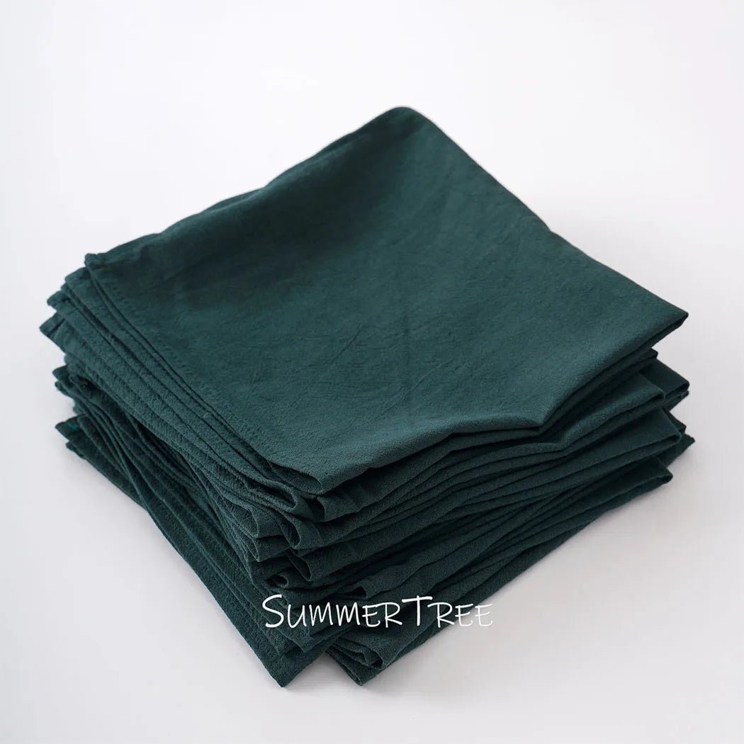 Set of 12 washed cotton vintage table napkins
