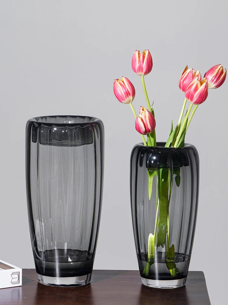 glass vase for floral arrangement and elegant decoration