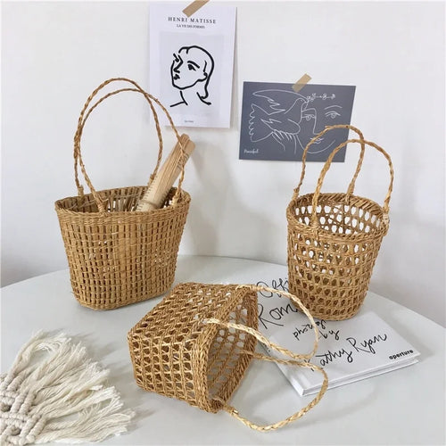 rattan picnic basket for storage and home decor - vue 3 sur 10