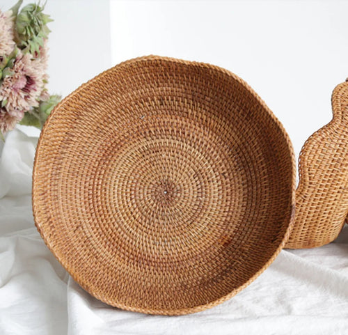 rattan baskets for fruit and decorative storage - vue 3 sur 8