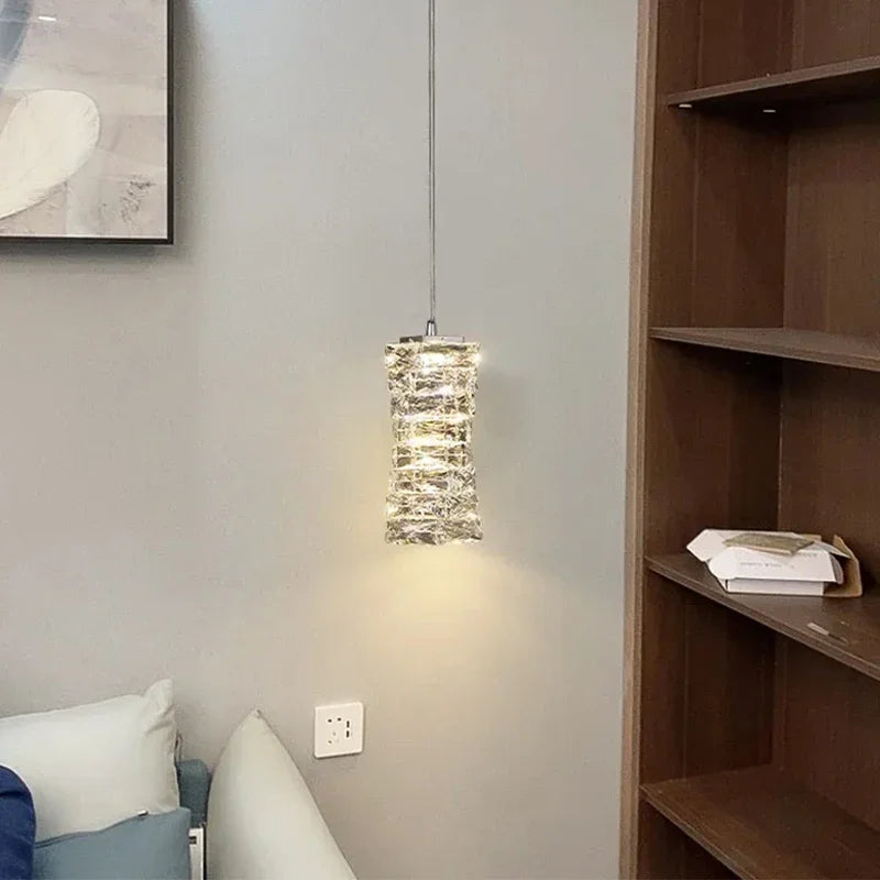 Simple modern square crystal wall light - vue 4 sur 10