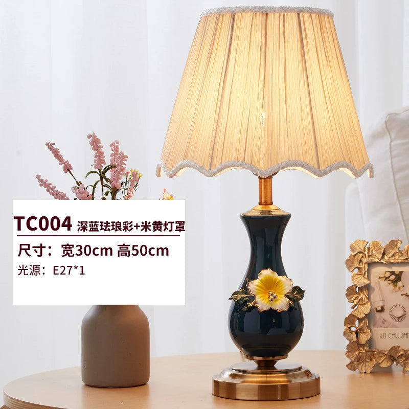 Coloured ceramic table lamp for interior decoration