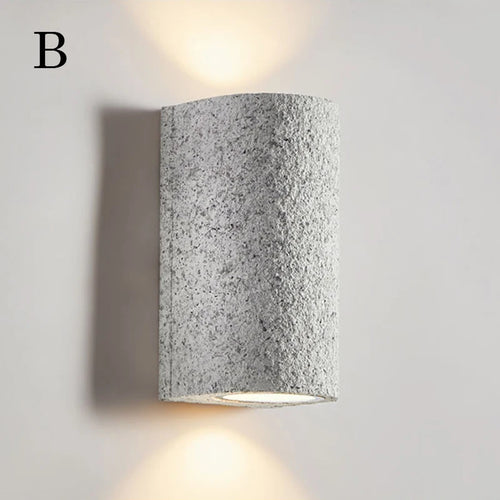 Japanese wabi-sabi retro cement LED wall light - vue 9 sur 11