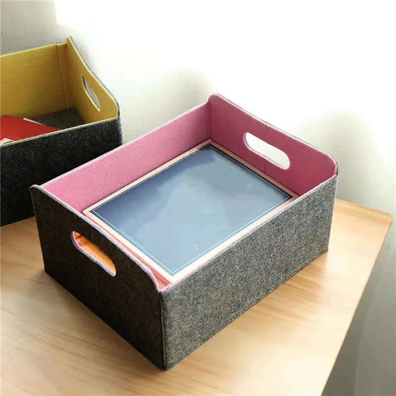 handmade felt storage basket for various items