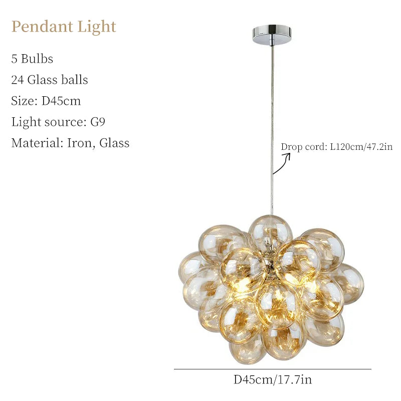 Modern moonriver glass pendant chandelier for decor