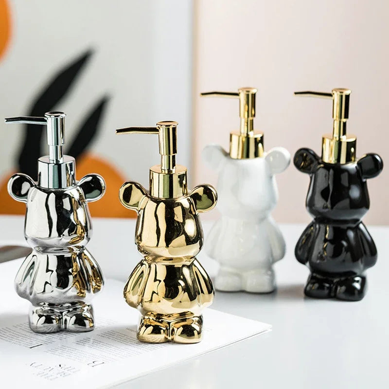 creative emulsion bottle galvanized bear dispenser 200 ml decorative