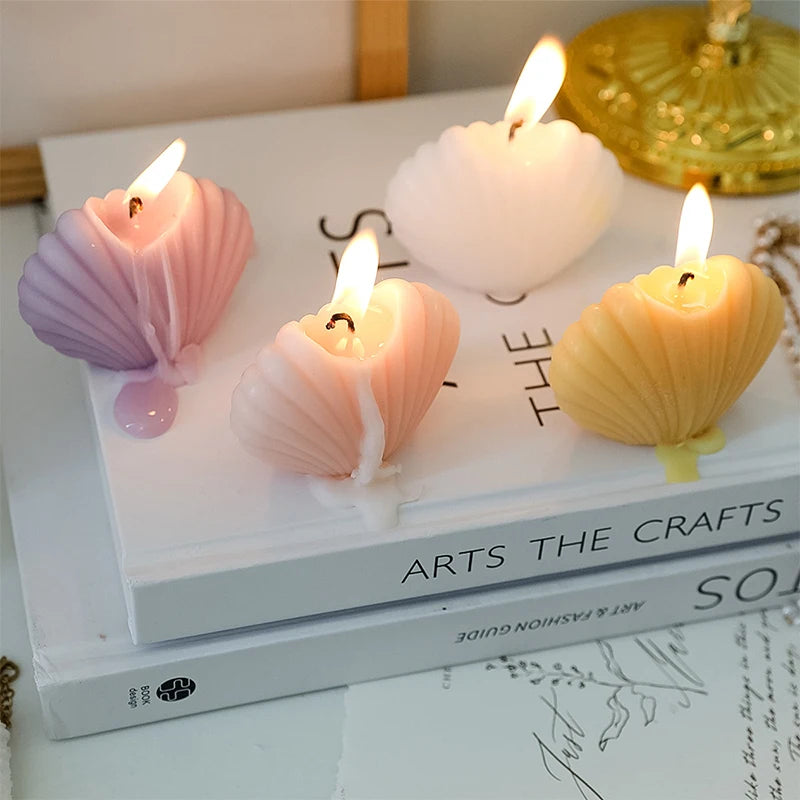 decorative natural soy wax seashell scented candles - vue 4 sur 12