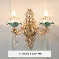 Modern luxury European retro crystal and ceramic chandelier