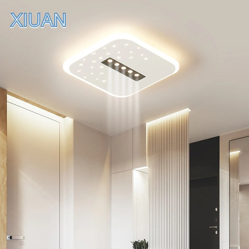 Simple ceiling light with white square spotlight and round cloud