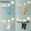 Modern resin LED deer antler wall light