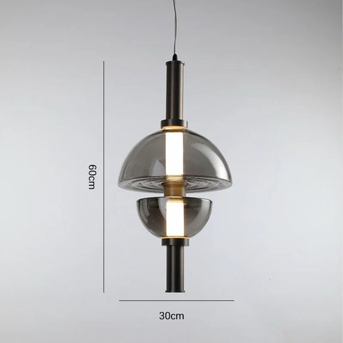 Nordic designer glass chandelier for modern spaces - vue 12 sur 11