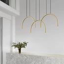 Modern gold brass pendant light 2/4/6 LED adjustable height