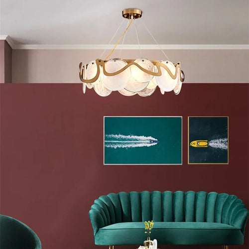 Nordic cloud mist glass chandelier with LED bulb - vue 2 sur 10