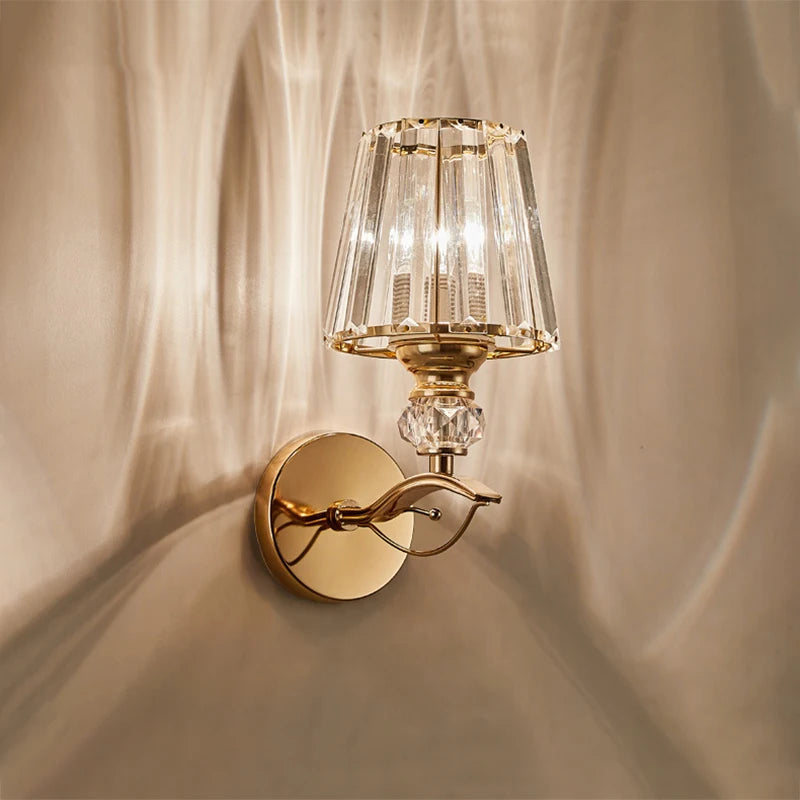 Modern nordic luxury crystal LED wall light