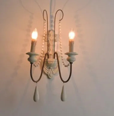 Decorative retro wooden wall light in American country style - vue 8 sur 10