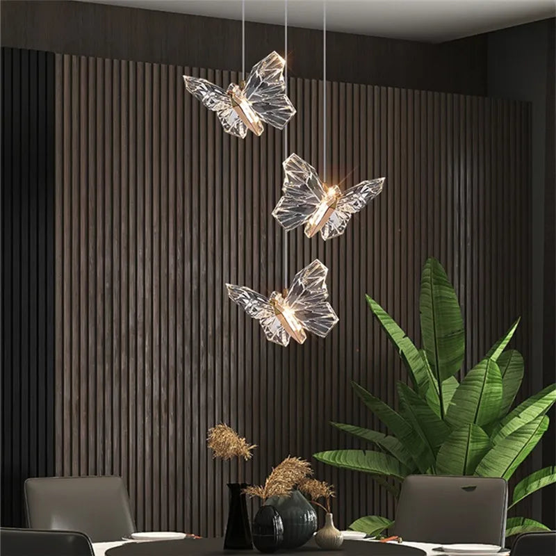 Nordic crystal pendant light with modern decorative lighting
