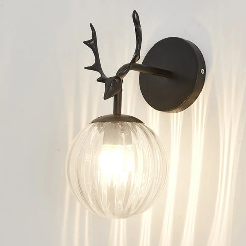 Retro glass ball decorative LED wall light night lamp - vue 4 sur 16