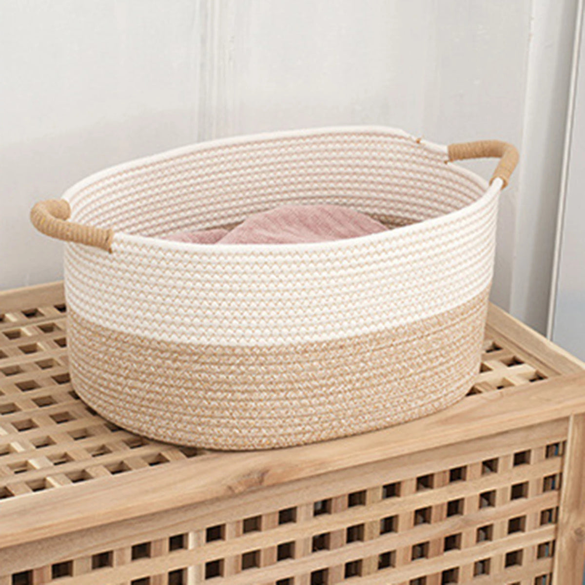 woven rope baskets for practical and stylish storage