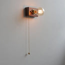 Retro solid wood wall lamp with switch cable