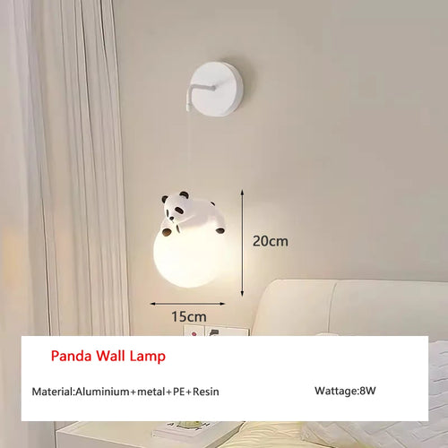 Panda resin pendant light for children's room - vue 8 sur 7