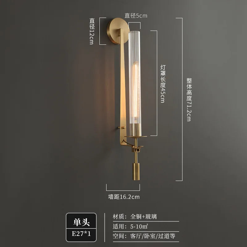 American country style retro brass wall light