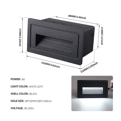 Integrated waterproof LED stair footlight, concealed for outdoor use - vue 18 sur 18
