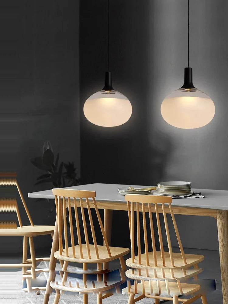 Frosted glass chandelier modern indoor lighting design