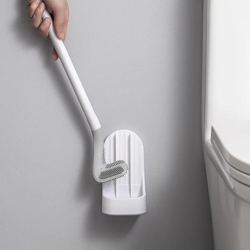 Silicone cleaning brushes with holder for bathroom - vue 2 sur 16