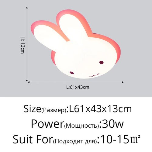 Nordic design LED bunny ceiling light decorative indoor fixture - vue 12 sur 18