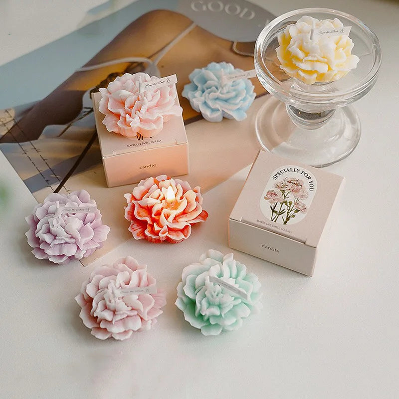 handmade scented carnation candle for weddings and parties